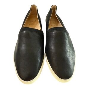 Frye Women’s Black Leather Slip-On Sneakers – Size 7.5